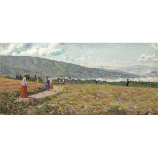 Gino Severini - Paesaggio Con Montagne (Il Ritorno Dai Campi)