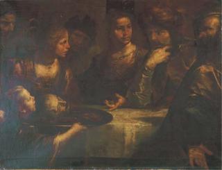 Gioacchino Assereto - Salome presenting the head of John the Baptist to Herod