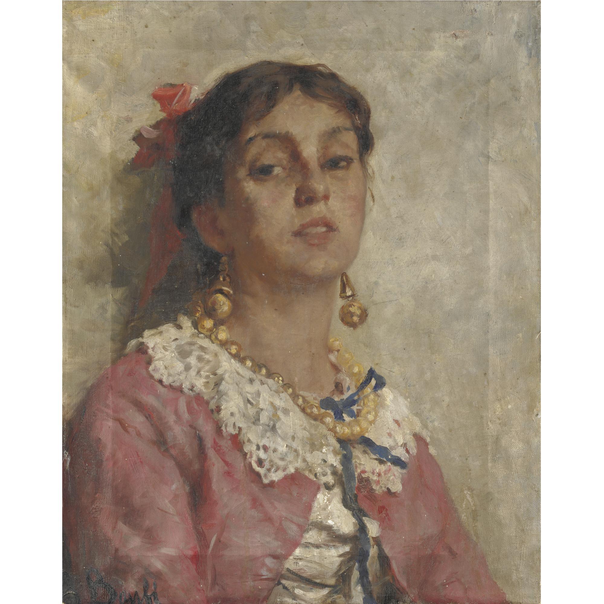 Gioacchino Banfi - Fanciulla Col Fiocco Rosso