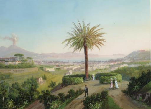 Gioacchino La Pira - View Of The Bay Of Naples; And A Companion Work