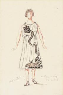 Giorgio de Chirico - Bozzetto per l\'opera Orfeo di Gluck: Costume per donna piangente