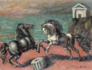 Giorgio De Chirico - Cavalli Nel Paesaggio
