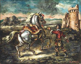 Giorgio de Chirico - Cavallo con giovane scudiere