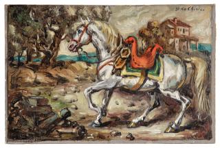 Giorgio de Chirico - Cavallo in un paese
