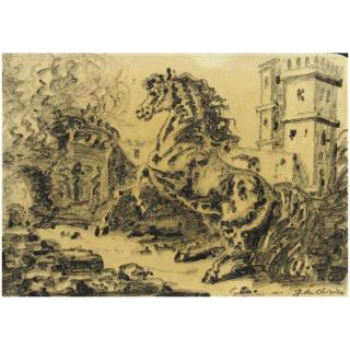Giorgio de Chirico - Cavallo Presso Un Castello