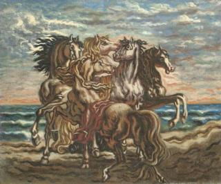 Giorgio de Chirico - Cinque cavalli spaventati