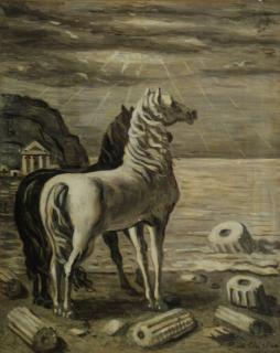 Giorgio de Chirico - Due cavalli in riva al mare