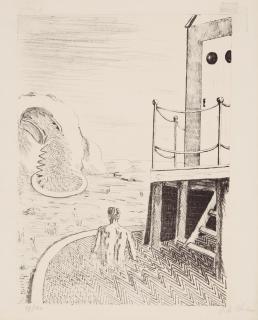 Giorgio de Chirico - Il Bagnante Solitario, from Mythologie