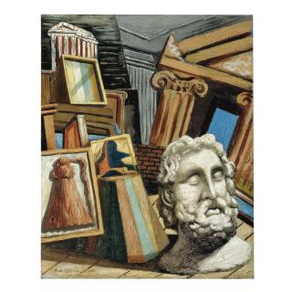 Giorgio De Chirico - Interno Metafisico Con Testa Di Filosofo