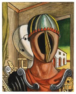 Giorgio de Chirico - Le Due Mascheresigned And Dated 1959, Dedicated On The Reverse, Oil On Canvas