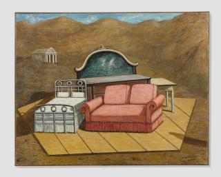 Giorgio De Chirico - Mobili Nella Vallesigned And Dated 1968, Oil On Canvas.