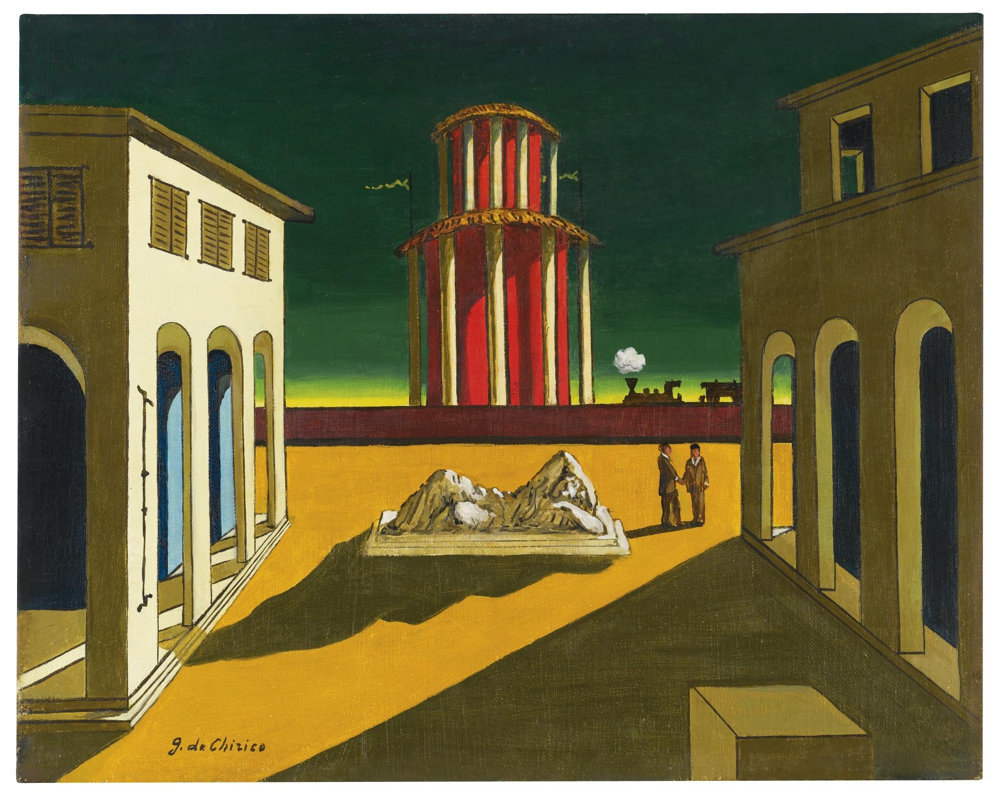 Giorgio De Chirico - Piazza D\'Italiasigned, Oil On Canvas, Executed In 1960-65 Circa