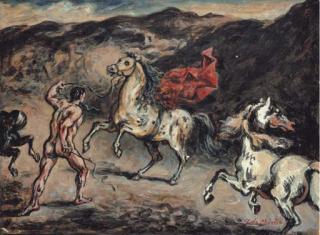 Giorgio De Chirico - Scudiero Con Cavalli