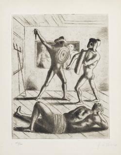 Giorgio De Chirico - Scuola di gladiatori I, from Jean Cocteau  Le mystère laïc