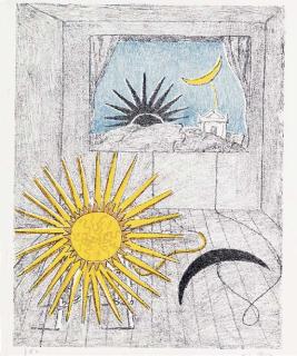Giorgio De Chirico - Sole e Luna in una Stanza (Ciranna 158)