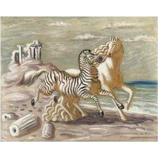 Giorgio de Chirico - Zebra E Cavallo In Riva Al Mare