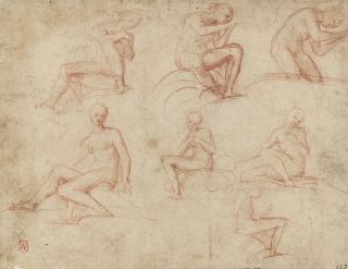 Giorgio Gandini del Grano - Studies of seated and kneeling figures
