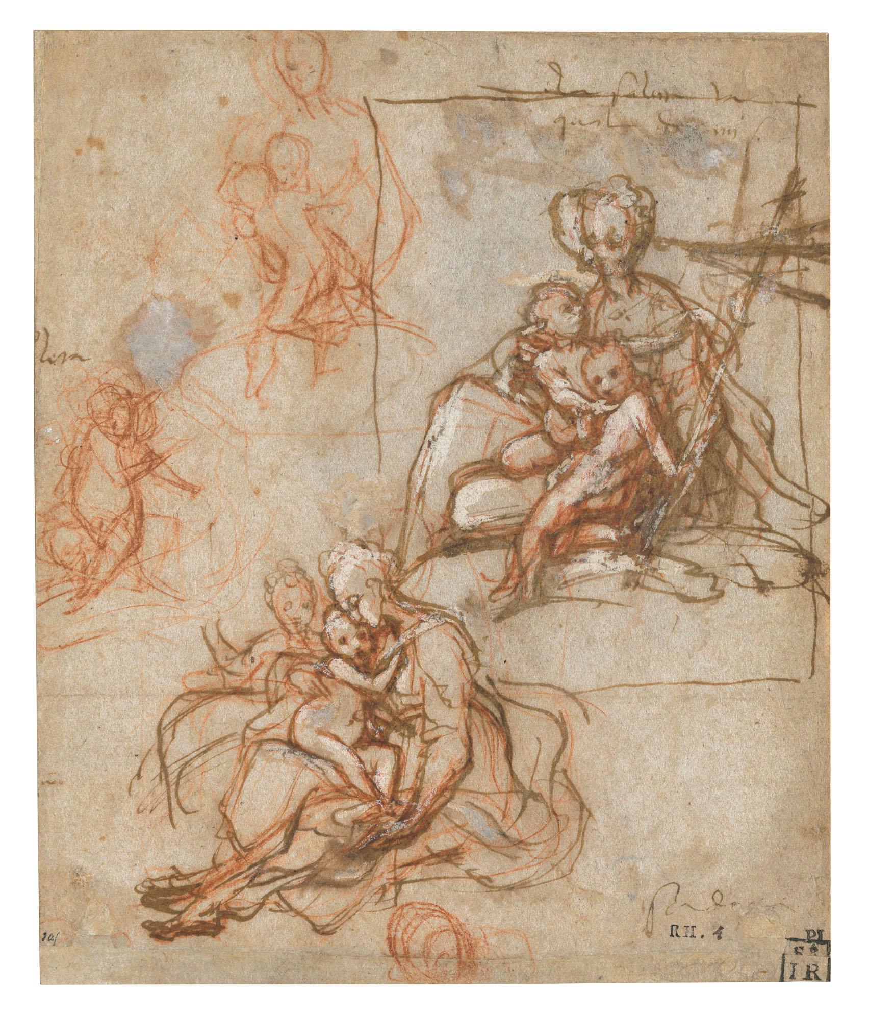 Giorgio Gandini Del Grano - Studies of the Virgin and Child with the infant Baptist