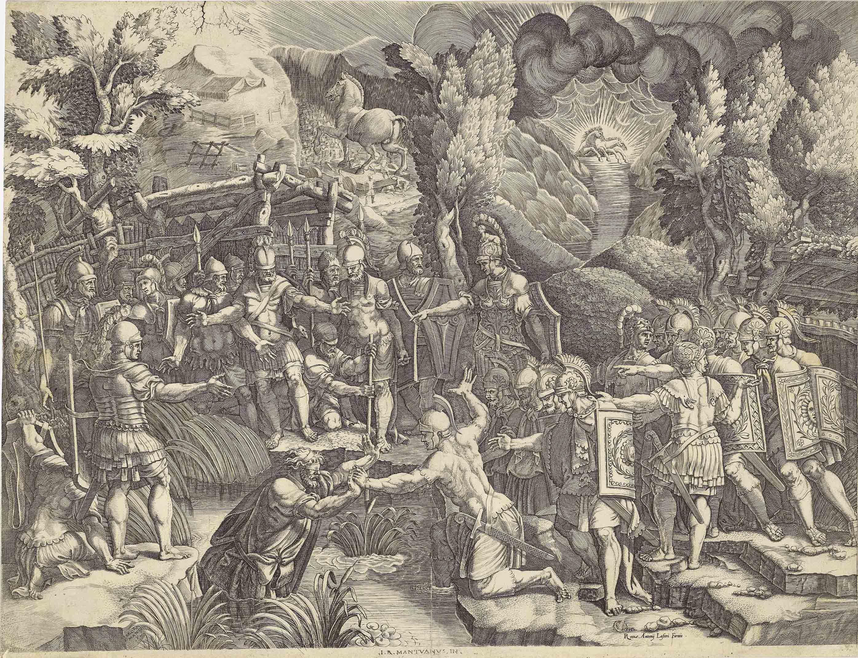 Giorgio Ghisi - Simon Deceiving The Trojans (Bartsch 28)