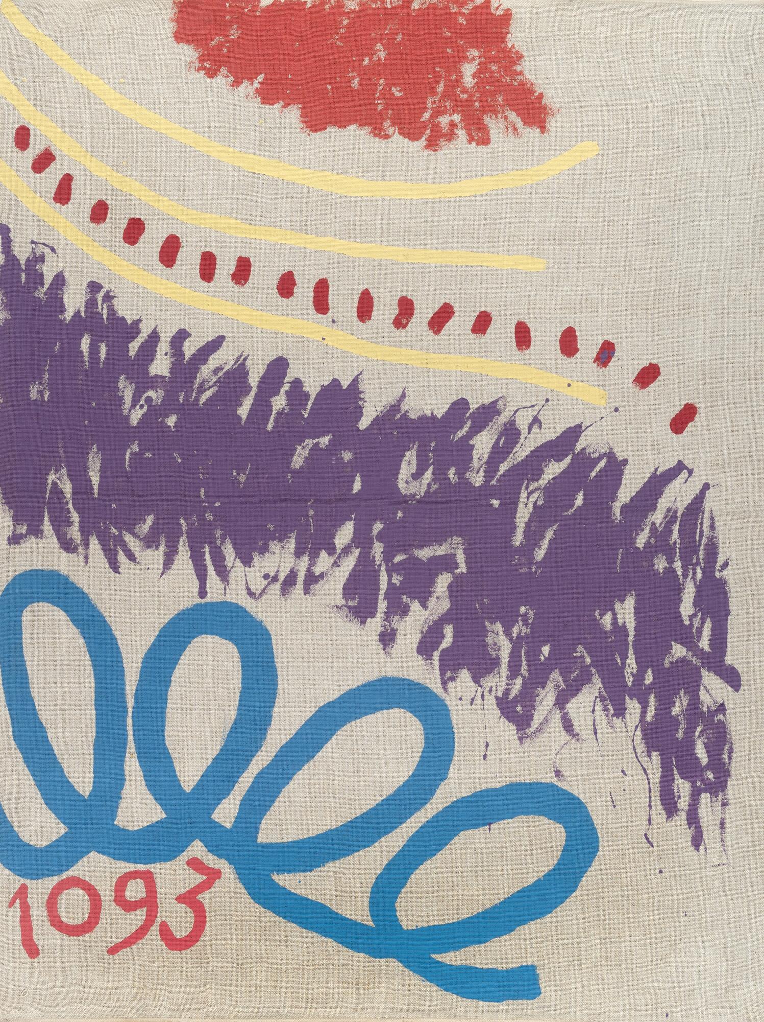 Giorgio Griffa - Tre linee con arabesco n. 1093