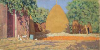 Giorgio Kienerk - Granoturco sull\'aia