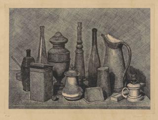 Giorgio Morandi - Grande Natura Morta con la Lampada a destra (Vitali 46)