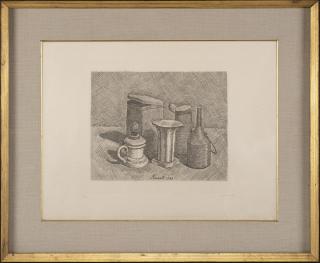 Giorgio Morandi - Natura morta con il lume bianco a sinistra