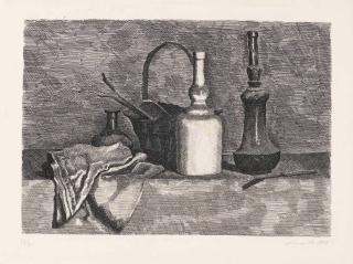 Giorgio Morandi - Natura morta con il panneggio a sinistra