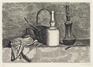 Giorgio Morandi - Natura morta con il panneggio a sinistra
