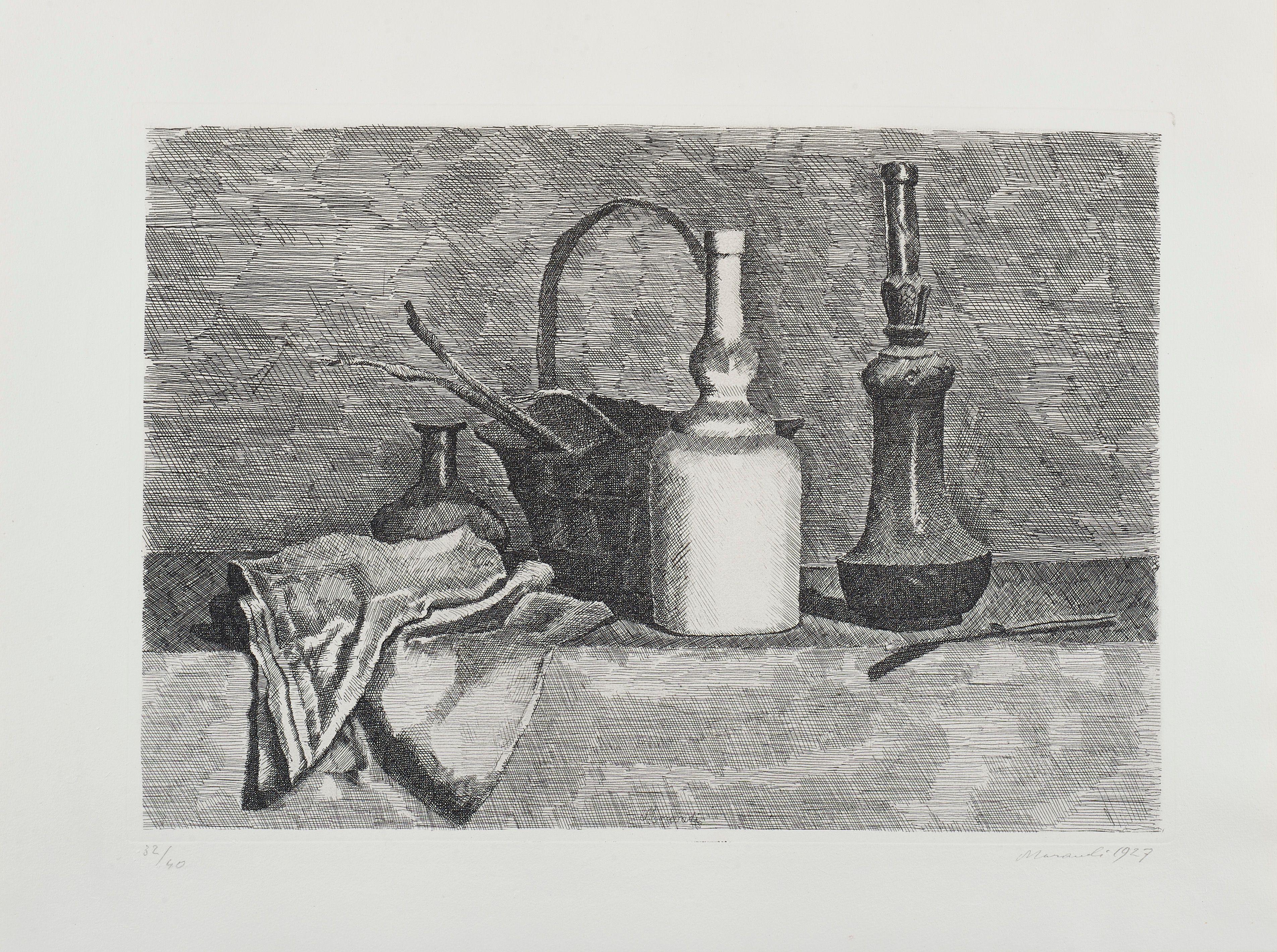 Giorgio Morandi - Natura morta con il panneggio a sinistra