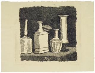 Giorgio Morandi - Natura morta con oggetti bianchi