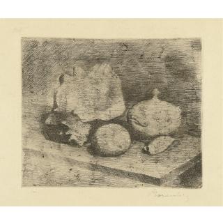 Giorgio Morandi - Natura Morta Con Zuccheriera, Conchiglie E Frutta