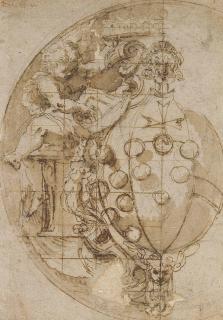 Giorgio Vasari - The Arms Of The House Of Medici Impaling Those Of The Archduchy Of Austria With The Cross Of The Order Of Santo Stefano