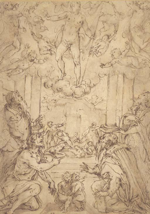 Giorgio Vasari - The Resurrection with Saints Andrew, John the Baptist, Cosmas and Damian