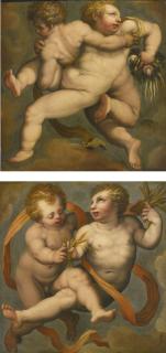 Giorgio Vasari - Two Putti: Allegories Of Summer And Winter