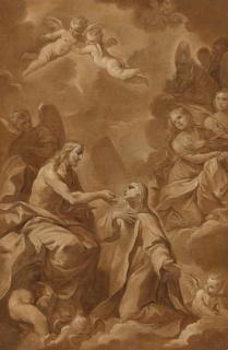 Giovan Gioseffo Dal Sole - Christus spendet der hl. Theresa die Kommunion