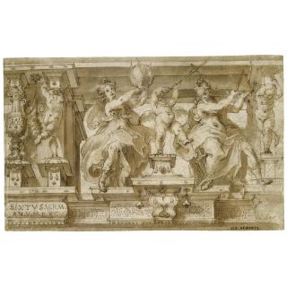 Giovanni Alberti - Design For A Decorative Frieze With Allegorical Figures Of Geometry And Astronomy