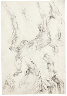 Giovanni Alberti - Recto And Verso: Studies Of A Seated Male Nude, And Of His Raised Left Arm