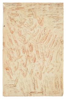 Giovanni Ambrogio Figino - Anatomical studies of mostly écorché arms, legs, male genitals and heads of horses (recto); Anatomical studies of arms, feet, bones and two bones (verso)