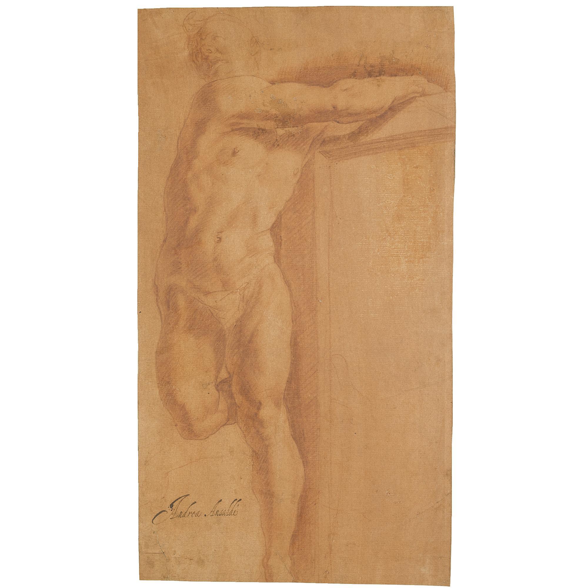 Giovanni Andrea Ansaldo - Study Of A Figure On A Cross