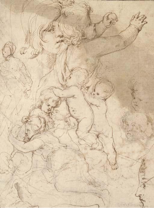 Giovanni Andrea Podestà - Studies of putti and children (recto and verso)