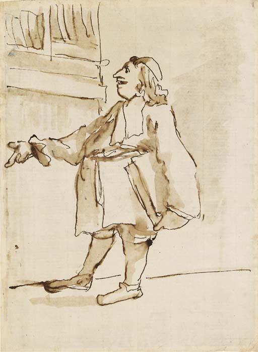 Giovanni Antonio Burrini - Caricature de bibliothécaire portant un livre