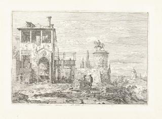 Giovanni Antonio Canal - Die Landschaft mit dem Reiterstandbild