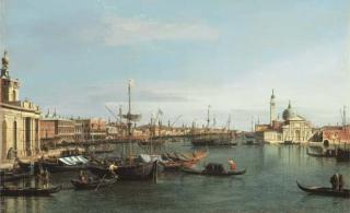 Giovanni Antonio Canal - The Bacino di San Marco, looking east from the mouth of the Giudecca, the Dogana and the Riva degli Schiavone to the left and San Giorgio Maggiore to the right