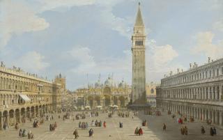 Giovanni Antonio Canal - The Piazza San Marco, Venice, looking east towards the basilica