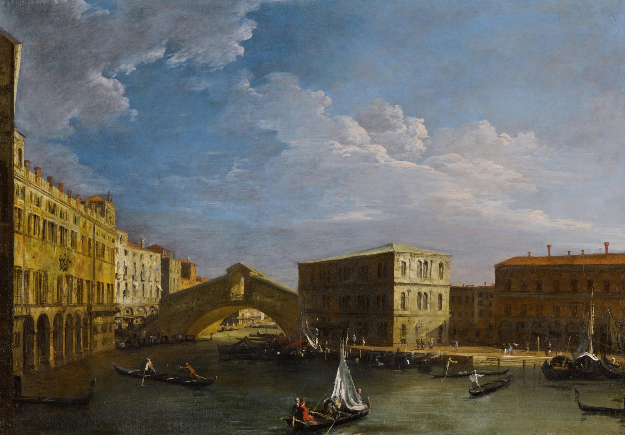 Giovanni Antonio Canal - Venice, A View Of The Grand Canal And The Rialto Bridge From The North