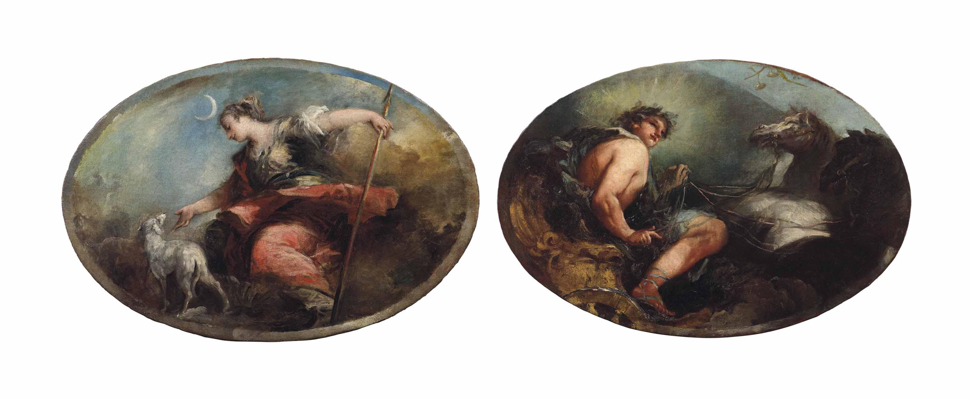Giovanni Antonio Guardi - Apollo; and Diana