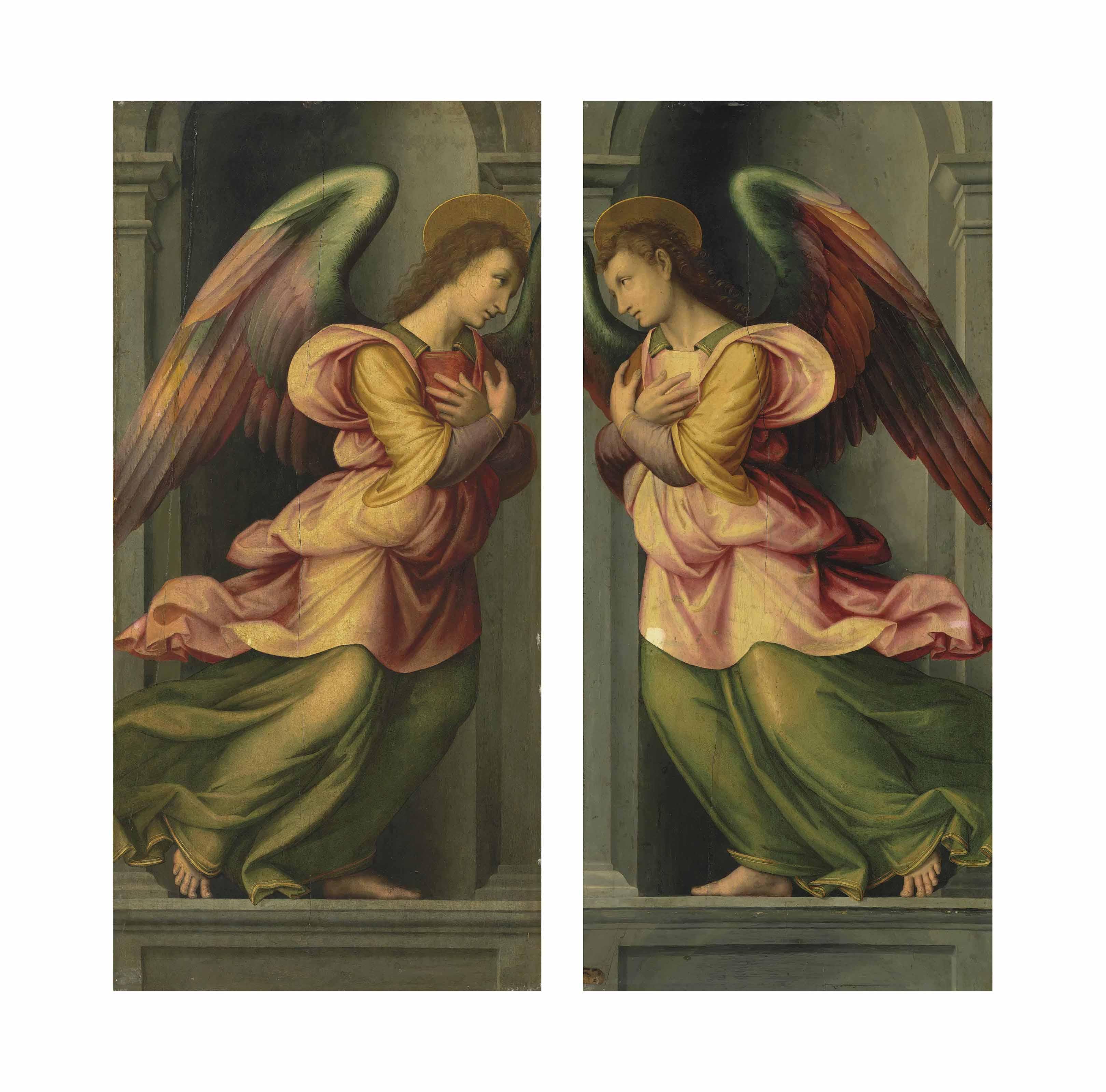 Giovanni Antonio Sogliani - An Angel Facing Right In A Niche; And An Angel Facing Left In A Niche