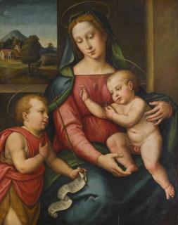 Giovanni Antonio Sogliani - Madonna And Child With The Infant Saint John