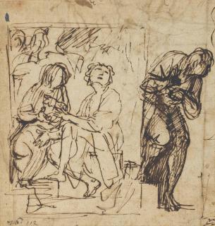 Giovanni Baglione - The Denial Of Saint Peter, With A Subsidiary Study For The Same (Recto); Further Studies For The Same Composition (Verso)